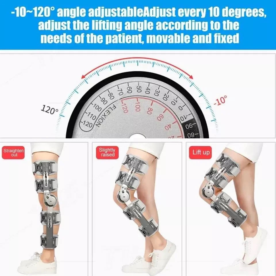 Hinged Knee Support Brace Hinged ROM Knee Brace,Post Op Knee Brace for Recovery Stabilization,ACL,MCL and PCL Injury,Adjustable Orthopedic Support Stabilizer After Surgery,Women and Men- Available Now For PreOrder Sales!