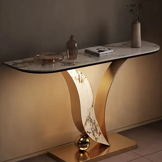 MFurn Nordic Style Sintered Top Console Table