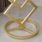 MFurn Nordic Style Marble Wood, Gold & White Side Table