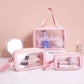 Toiletry Bag Frosted 3pc With Handle - Various Colours
