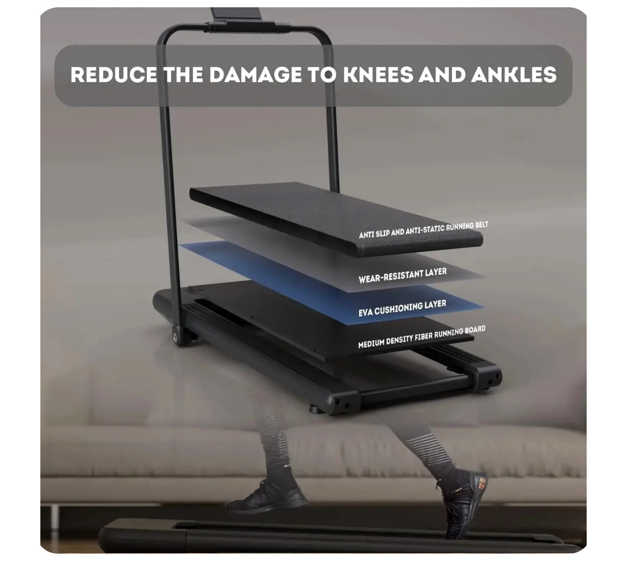 2-in-1 Foldable Treadmill Walking Pad for Home Office – Portable Under Desk Treadmill with LED Display, Remote Control, 2.5HP Quiet Motor, 300lbs Capacity, No Assembly Needed