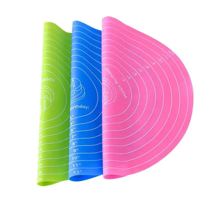 Cake Decorating Turntable, Revolving Cake Stand, 30cm Baking Pad Round Silicone Cake Knead Dough Mat Noodle Cooking Kitchen Tool for Baking Decorating Cake-Various Colours