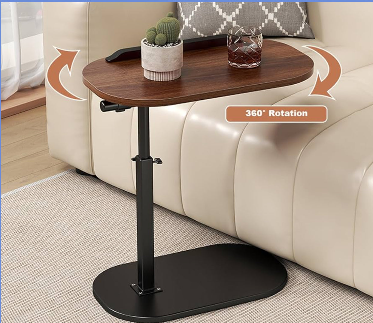 MFurn Contemporary C-Style Adjustable Table – Multi-Functional Laptop & Side Table (Various Colours)
