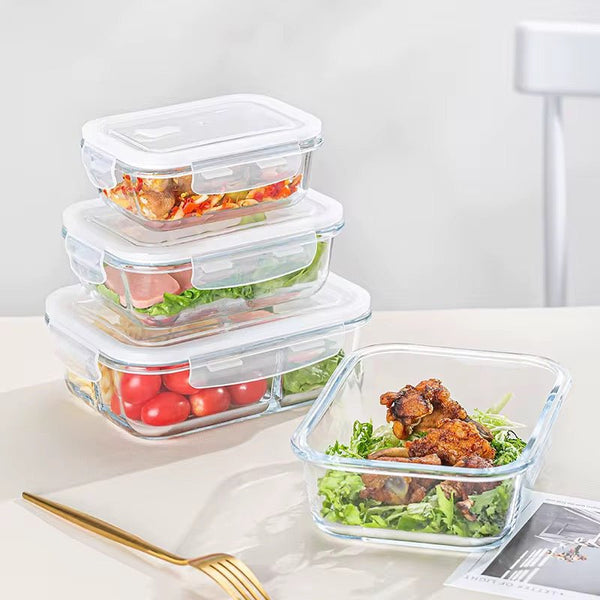 MHome 3pc Rectangular Heat Resistant Storage Container Set