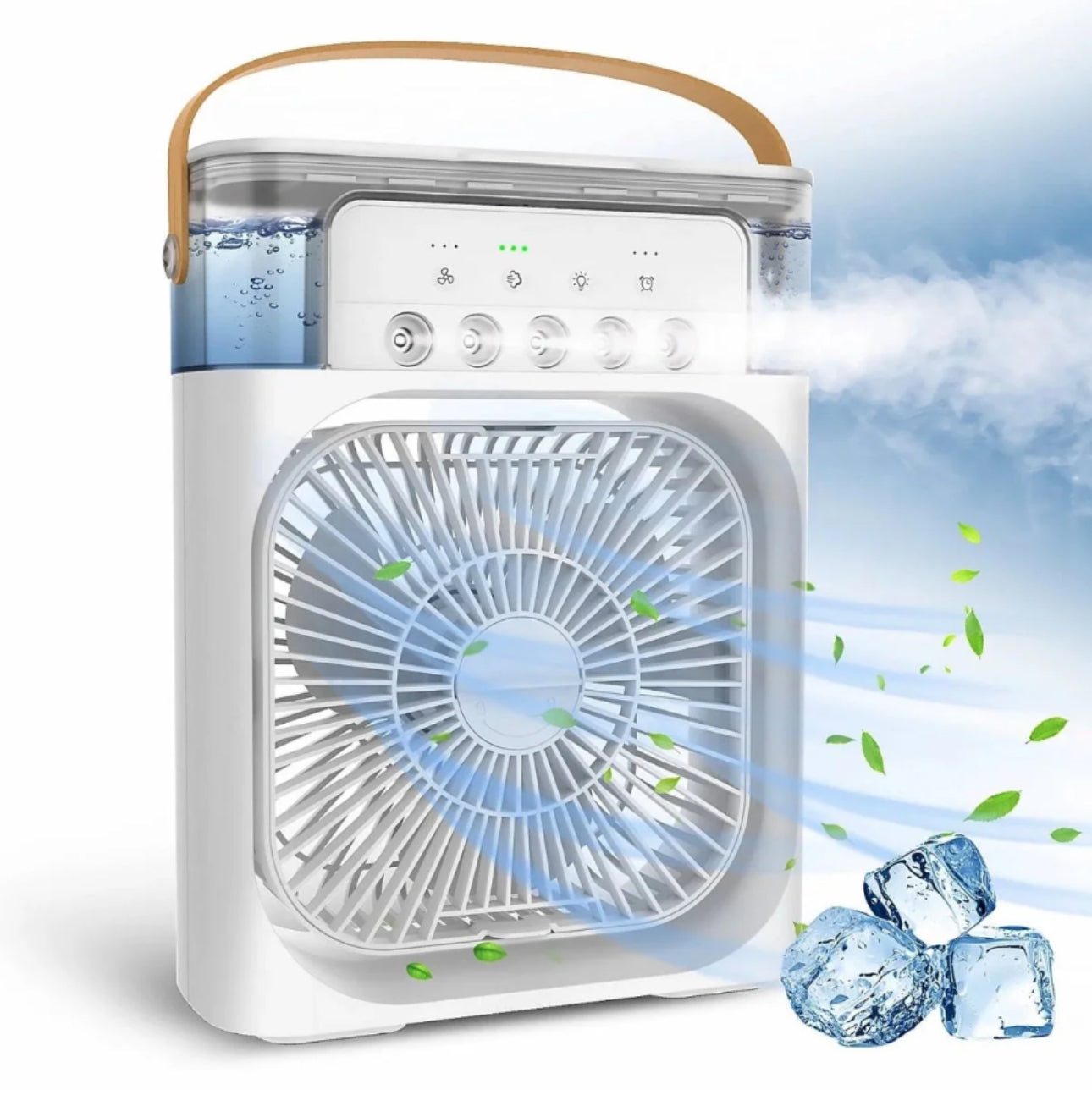 MTech Portable Air Cooler 4-In-1 Mini Mobile Conditioner Fan, Cooling Fan and Humidifier, 7 Colors LED Night Lights 3 Speeds Personal Evaporative Coolers, Conditioning Home Office - Various Options 2pc