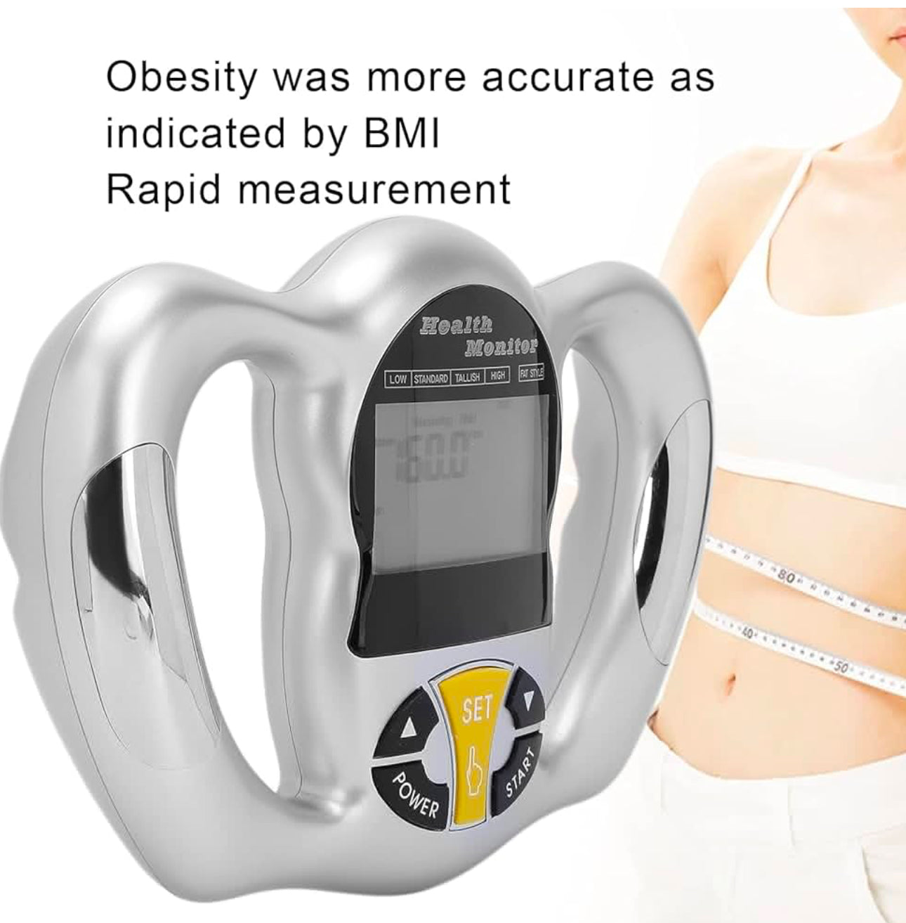 Handheld Body Fat Tester, Body Composition Smart Scale Analyzer, Body Fat Measuring Instrument BMI Meter, Tracks Heart Health, Vascular Age, BMI, Fat, Muscle & Bone Mass, Water