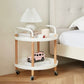 New Elements 2-Tier Rolling Corner Table Trolley with Handles