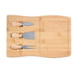 MHome Bamboo Serving Board With 3-Piece Cutlery Set – Cheese, Bread & Fruit Platter
