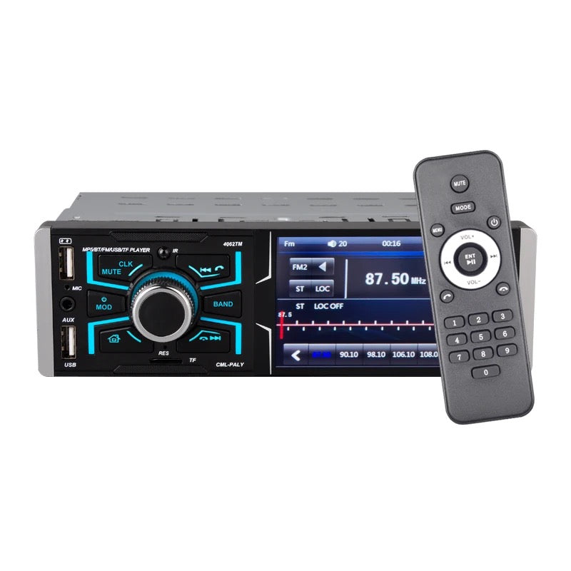 Car Stereo With Bluetooth With 4.1 Inch Touch Screen 7-color Button Light MP5 MP4 Card Host Player Support Rear Camera 4062