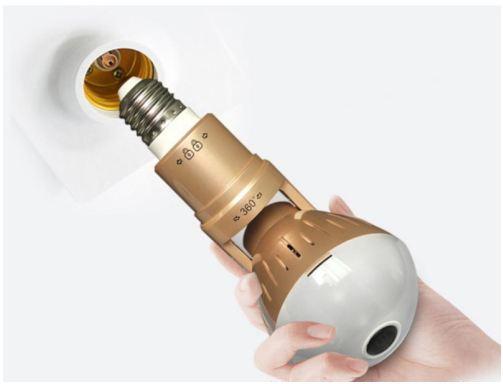Fisheye E27 Bulb Panaromic Wifi Camera V380 Pro App