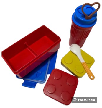 3 in 1 Blocks Snack Lego Shape Lunch Box with cup