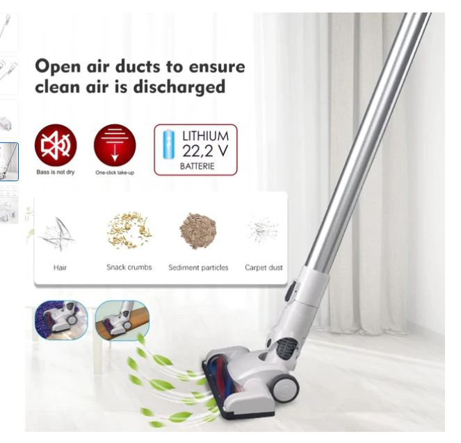 RAF R.8669 2-in-1 Wireless Vacuum Cleaner – Handheld & Stick, Powerful Suction, Cordless, 120W Motor