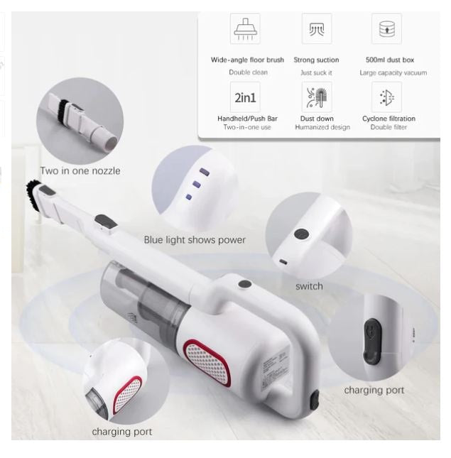 RAF R.8669 2-in-1 Wireless Vacuum Cleaner – Handheld & Stick, Powerful Suction, Cordless, 120W Motor