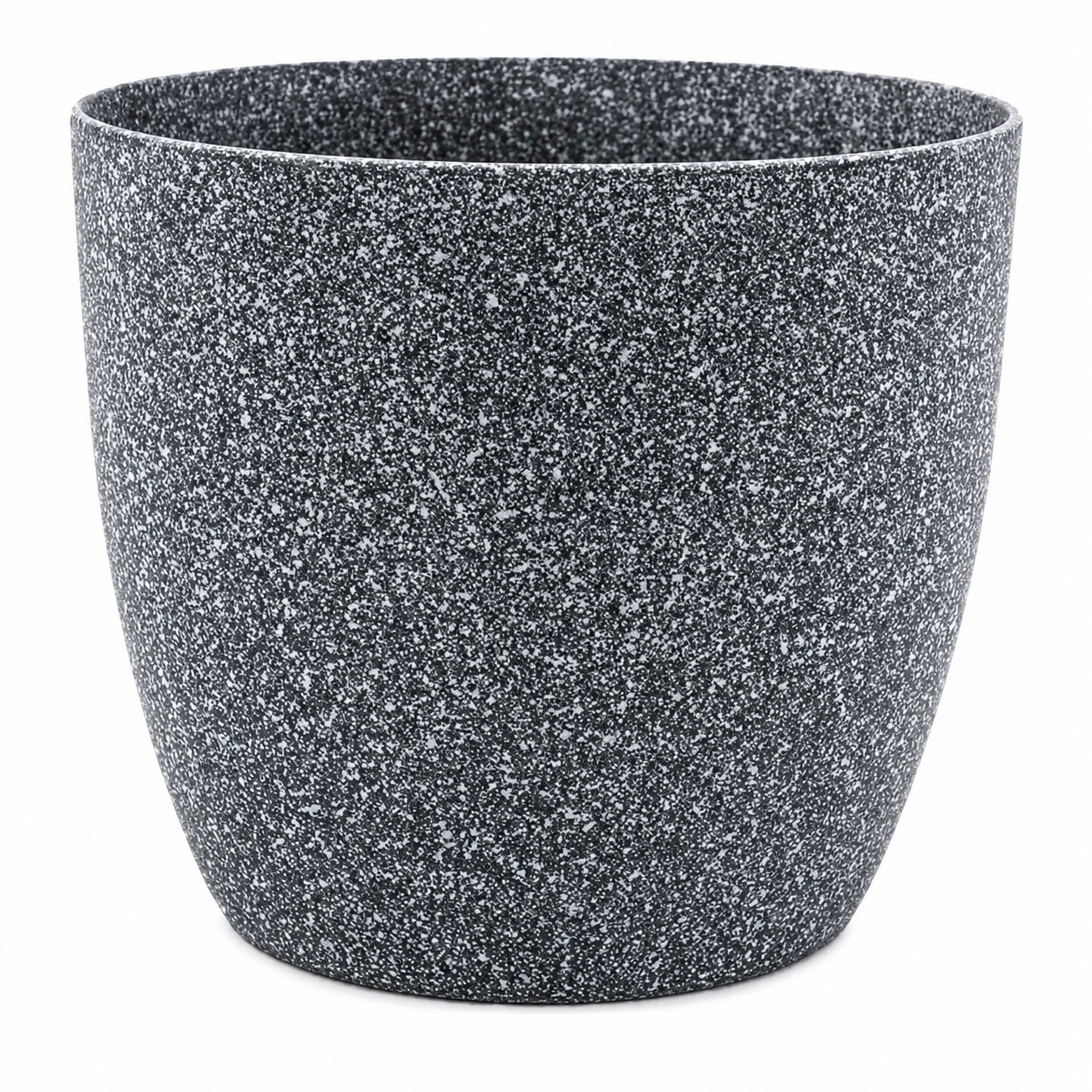 Modern PVC Plastic Round Speckled Granite-Effect Planter