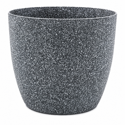 Modern PVC Plastic Round Speckled Granite-Effect Planter