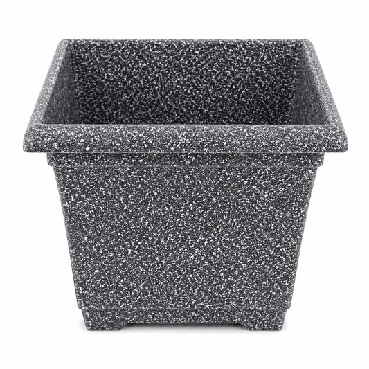Modern PVC Plastic Square Granite-Effect Planter