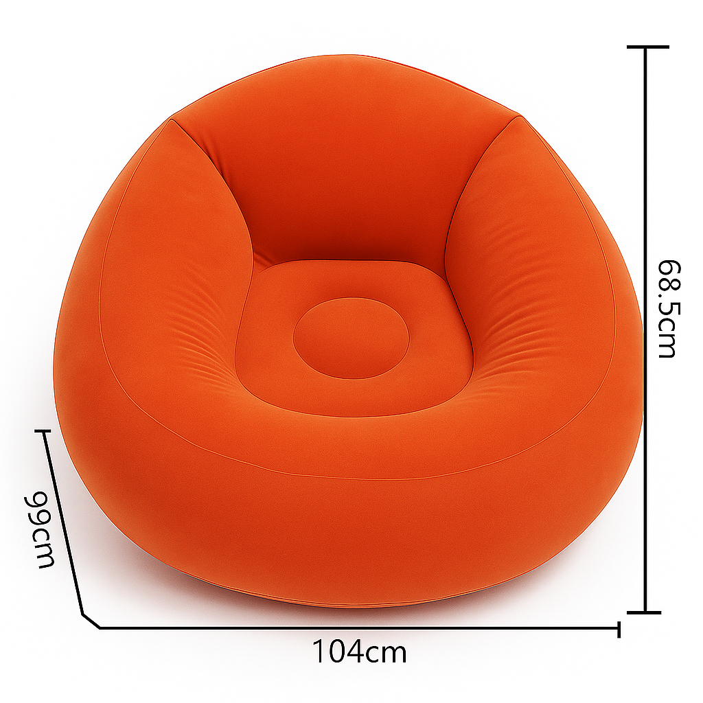 MHome Comfy Inflatable Sofa Chair – Soft Flocked Lounge Seat for Home & Gaming