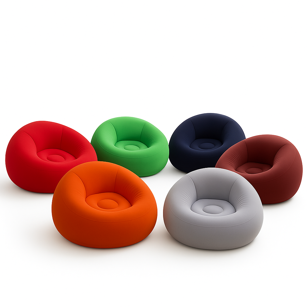 MHome Comfy Inflatable Sofa Chair – Soft Flocked Lounge Seat for Home & Gaming