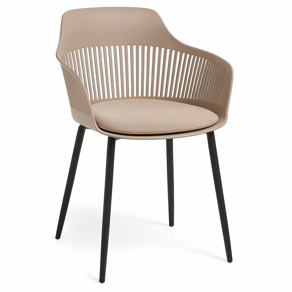 MFurn Modern Polypropylene Dining Chair with Cushioned Seat