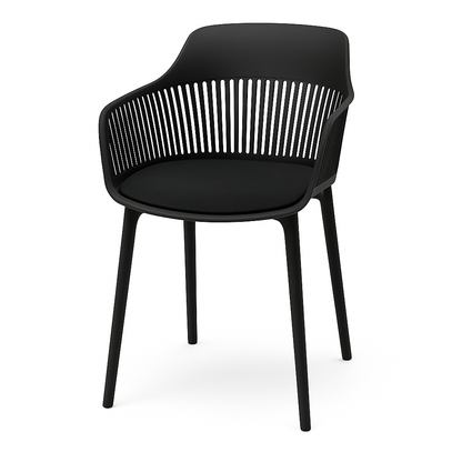 MFurn Modern Polypropylene Dining Chair with Cushioned Seat