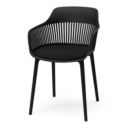 MFurn Modern Polypropylene Dining Chair with Cushioned Seat