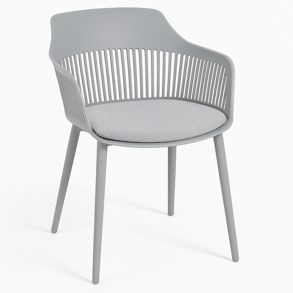 MFurn Modern Polypropylene Dining Chair with Cushioned Seat