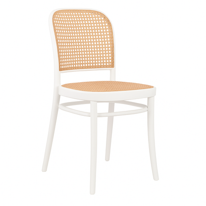 MFurn Classic Stackable Plastic Rattan Dining Chair – Natural Handwoven Cane Seat & Backrest