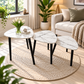 MFurn 3-Piece Nesting Side Table Set – Modern Triangular Coffee & Sofa Tables with Metal Legs