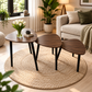 MFurn 3-Piece Nesting Side Table Set – Modern Triangular Coffee & Sofa Tables with Metal Legs