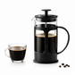350ml French Press Coffee & Tea Maker with Milk Frother – 3-in-1 Glass Plunger Pot
