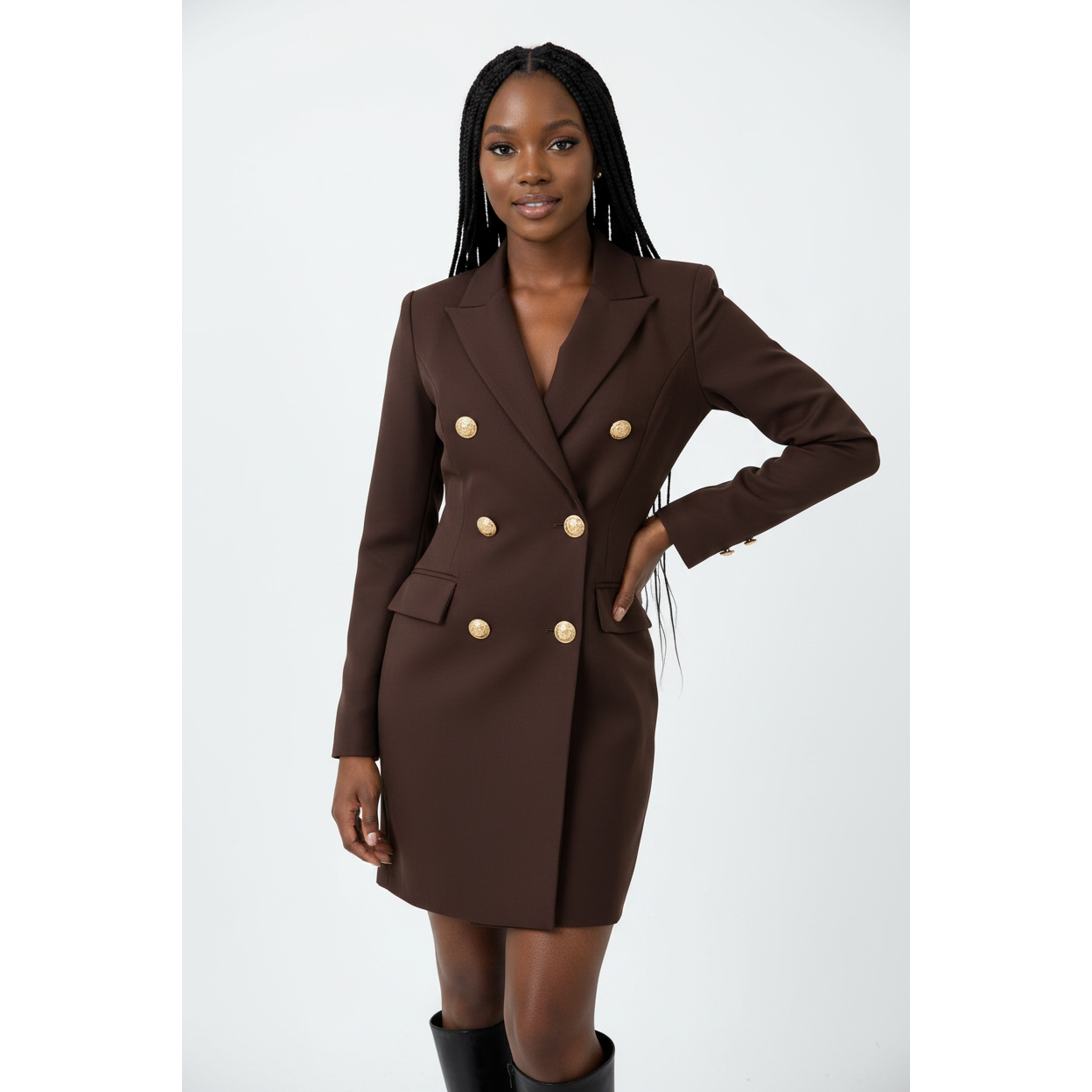 Ladies Double Breasted Blazer/Mini Skirt 2pc Set-Various Colours