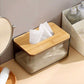 MHome Acrylic Tissue Box with Natural Bamboo Lid