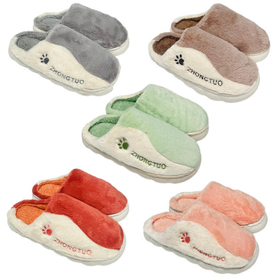 Women’s Fur Plush House Indoor Thermal Warm Flat Slippers Shoes -Various Colour