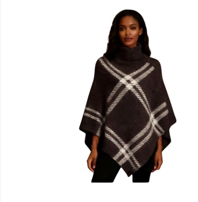 Ladies Geometric Knitted Poncho