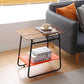 MFurn Contemporary Scandinavian Transparent Glass Iron Side Table  2Tier For Living Room