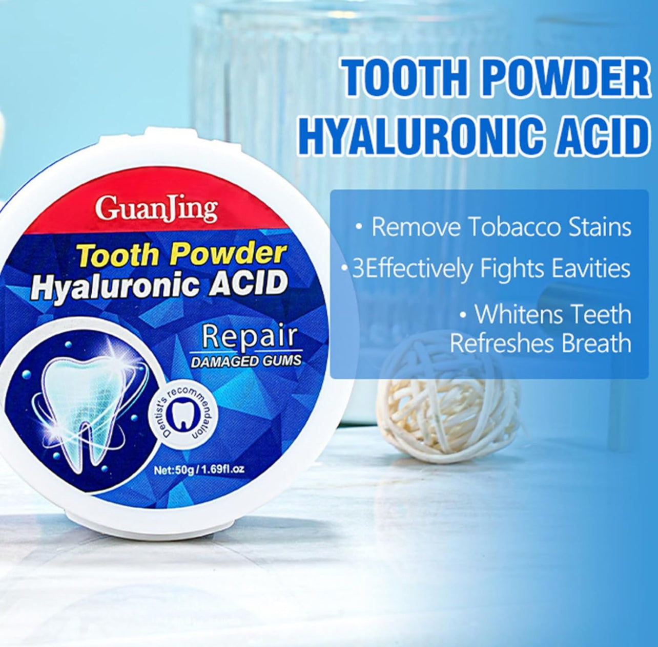 Natural Tooth Powder,Mouth Odor Removing Portable Tooth Powder - Teeth Cleaning Necessities for Food Stains, Sugar Stains, Juice Stains, Tea Stains, Coffee Stains.