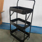 MHome 3-Tier Foldable Metal Kitchen Trolley – Utility Shelf on Wheels
