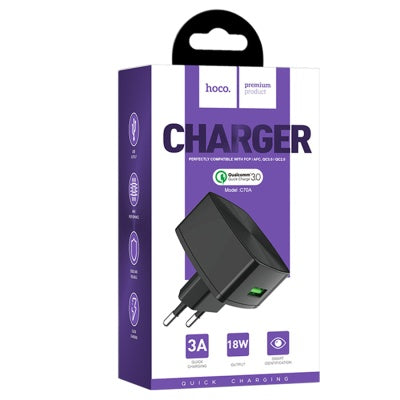 HOCO C70A EU QC3.0 Charger Power Adapter With Micro USB Cable