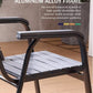 MFurn Outdoor Dining Rectangular Plastic Wood Table With 6 Chairs 7pc Set