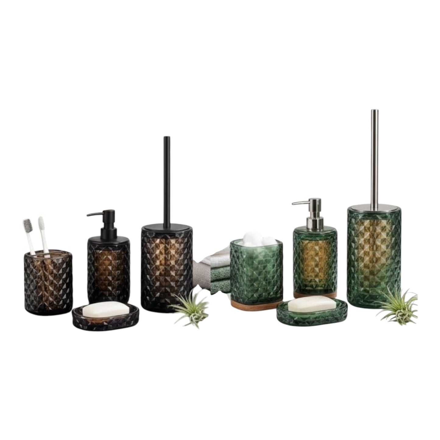 MHome Bathroom Accessory 5pc Set-Various Colours