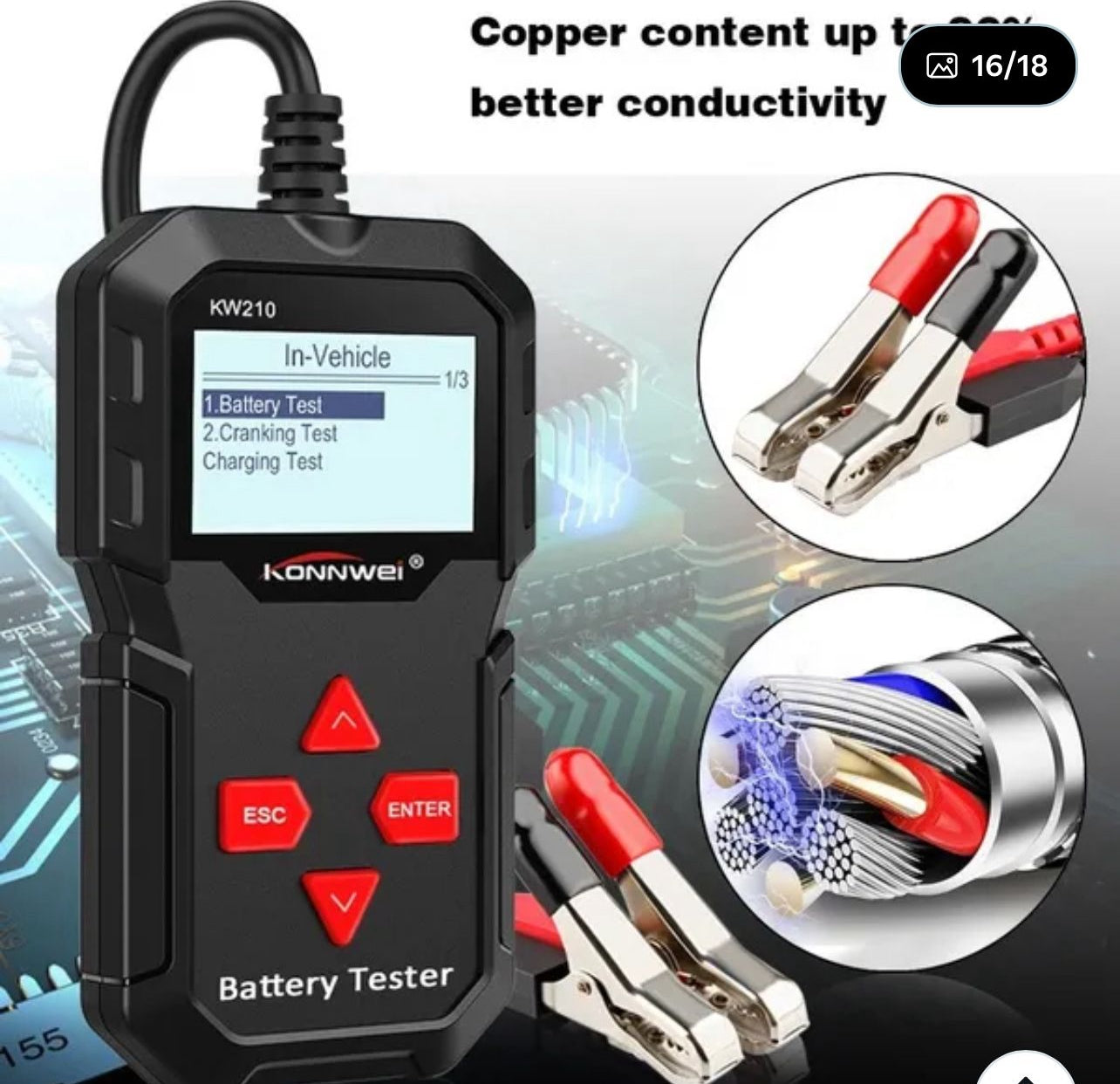 Konnwei Battery Tester KW210