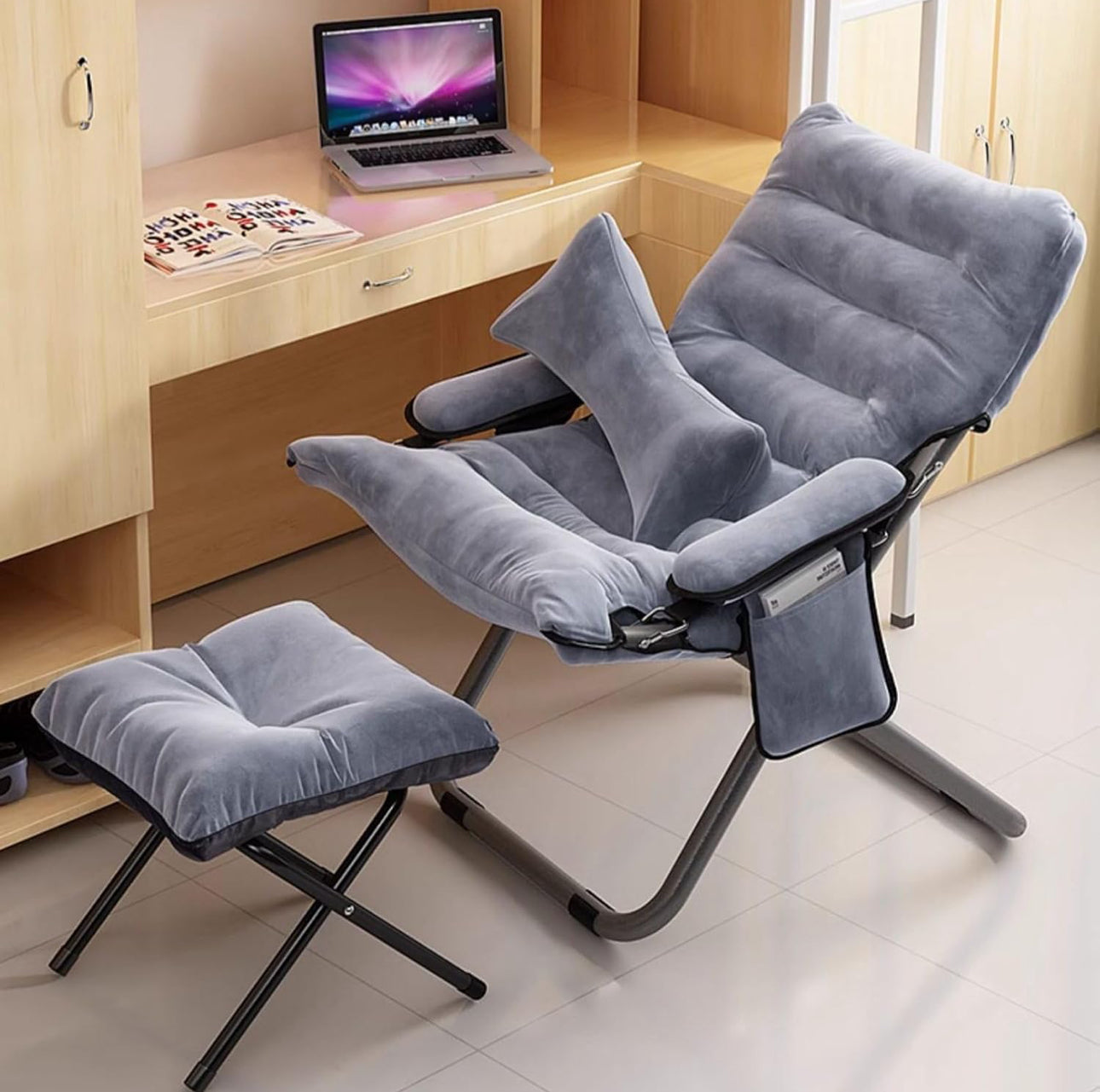 MFurn Recliner Chair With Ottoman Folding Lounge Adjustable Lazy Chair