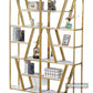 Gold Bookshelf,12- Shelves Modern  Bookcase, Display Shelf Organizer with Open Storage & Gold Sturdy Metal Frame for Home Office