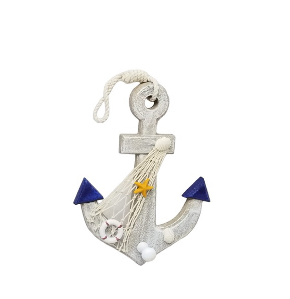 Anchor Wooden With Rope Hanging Decor - Various Options