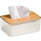 MHome Acrylic Tissue Box with Natural Bamboo Lid