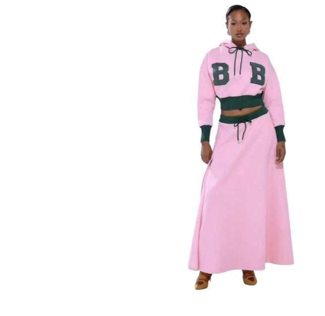 Ladies B-Varsity 2pc Hoodie & Maxi Skirts-Various Colours