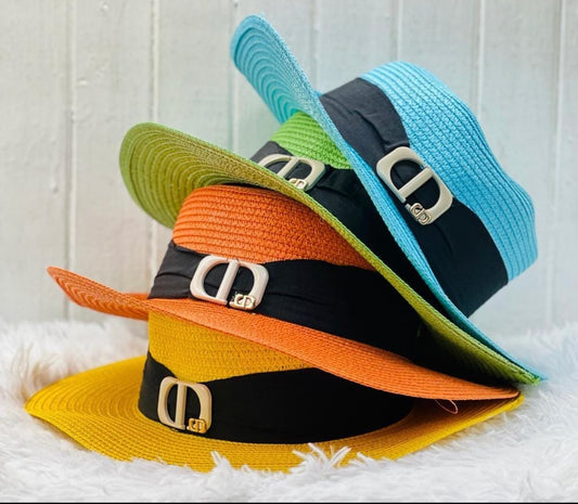 Summer Straw Colourful Wide Brim Hats