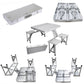 MFurn All-in-One Folding 4-Seater Portable Table