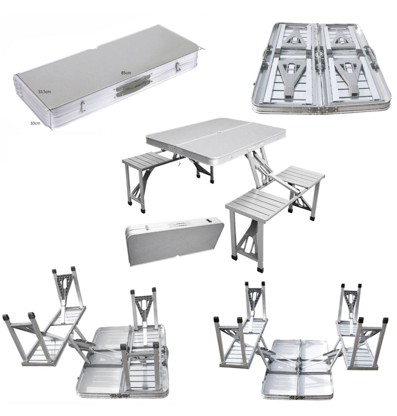 MFurn All-in-One Folding 4-Seater Portable Table