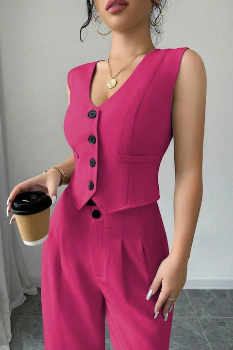 Women’s Elegant 2pc Pant/Vest - Various Colours